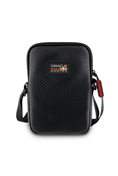 Red Bull Redbull Lisanslı PU Karbon Fiber Çapraz Vücut Aksesuar Çantası Siyah