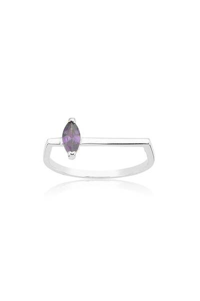 FasekGold Gümüş Yüzük - Ufuk Çizgisi Şans Totemi İnce Minimal Tasarım 0.20 CT...
