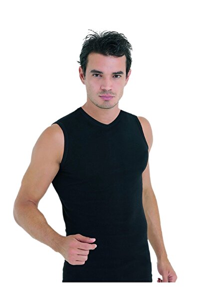 Ceylanoğlu قميص داخلي رجالي أسود برقبة على شكل حرف V 3 قطع