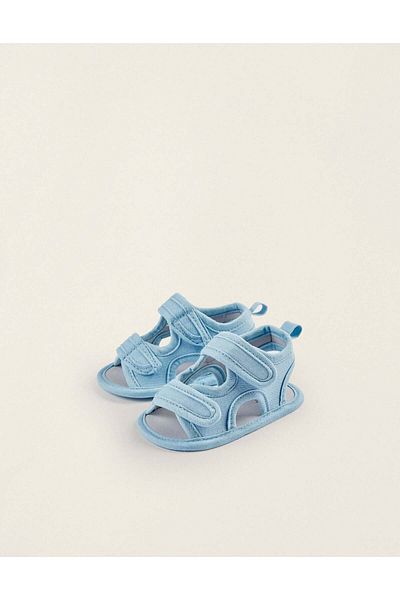 Ziddy Sandals with Straps for Newborn Boys, Light Blue