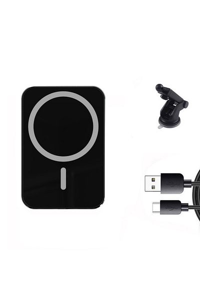 REDz Accessories Suport auto MagSafe, încărcare wireless, ventuză pentru bord/parbriz, universal, negru