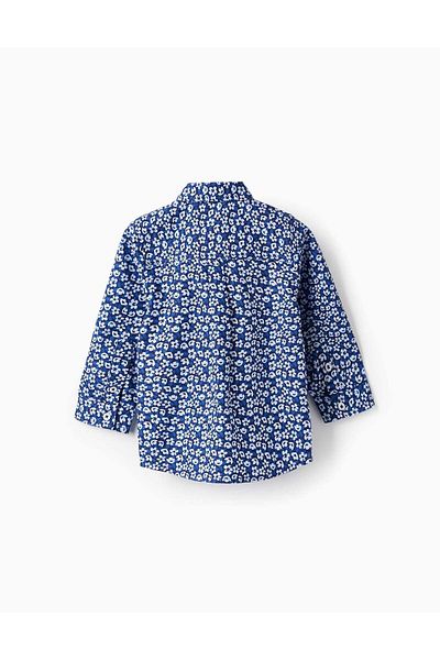 Ziddy Shirt with Floral Pattern for Baby Boys, Dark Blue