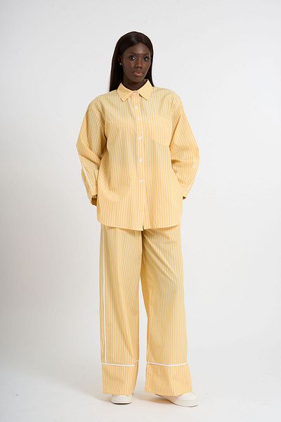 HANIQA Piping Detailed Striped Suit