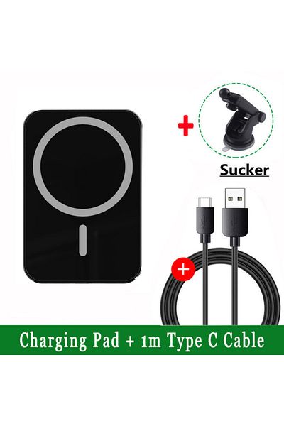 REDz Accessories Suport auto MagSafe, încărcare wireless, ventuză pentru bord/parbriz, universal, negru