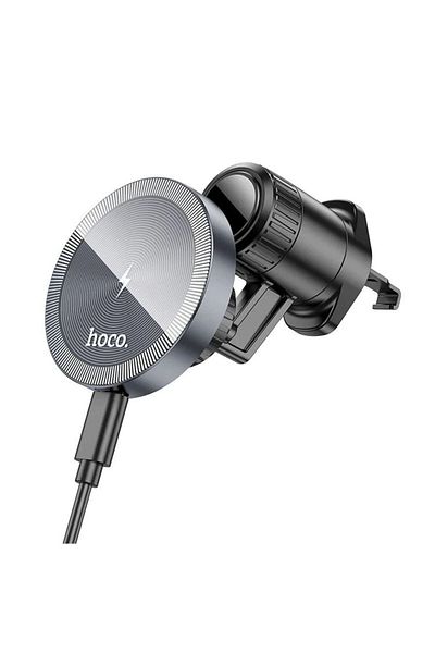 REDz Accessories Suport auto Magsafe, Hoco HW6, compatibil cu Apple, încărcare wireless 15W, grilă de ventilație, negru