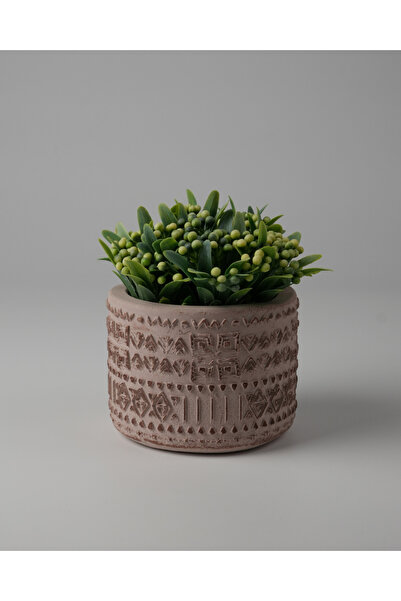 Kaju Creative Dekoratif Beton Saksı -Aztec 7,5x10 0.25L Küçük Boy Saksı