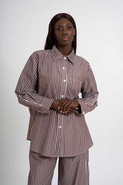 HANIQA Piping Detailed Striped Suit