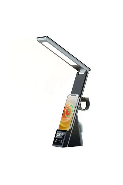 REDz Accessories 4 in 1 Lamp Holder, Wireless Charging, Clock, 3 Light Types, Adjustable