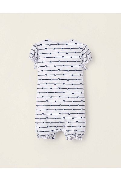 Ziddy Romper Pyjamas in Cotton for Baby Girls 'Minnie', Grey