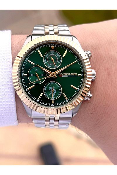 U.S. Polo Assn. U.S.Polo Assn Steel Cord Inner Functions Active 5 Atm Water Resistant Men's Wristwatch Uspa.1054.B08