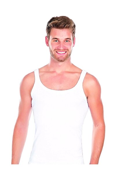 Ceylanoğlu Erkek Beyaz Ribana Ince Askılı 3lü Atlet