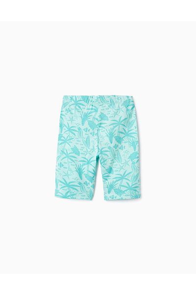 Ziddy 2 Tight Cotton Shorts for Girls 'Sea', Dark Blue/Green