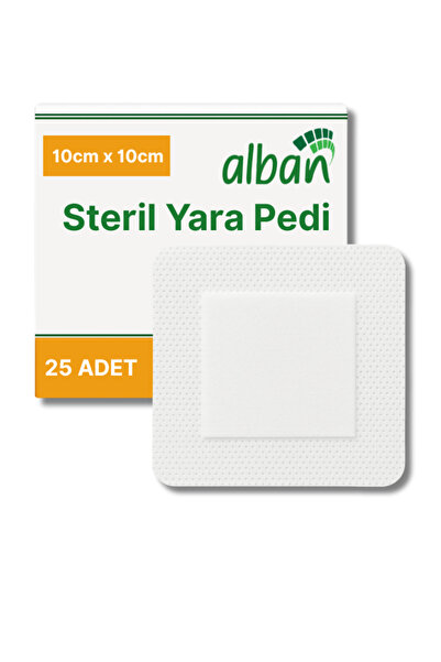 Alban Steril Yara Pedi, Non-Woven 10cmx10cm Pansuman Yara Örtüsü, Steril Tekl...