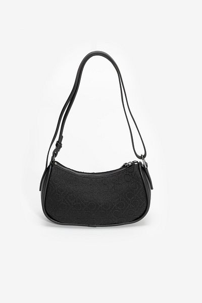 Calvin Klein Black Women's Shoulder Bag with Brand Logo Stylish and Adjustable Shoulder Strap - Casual Use