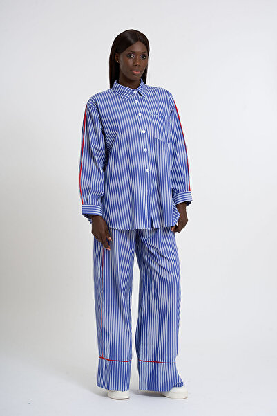 HANIQA Piping Detailed Striped Suit
