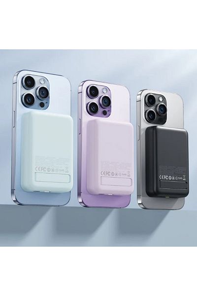 REDz Accessories Magnetic Wireless Battery, XO-PR231, 10,000mAh, PD20W Charging with Type-C Port, Purple