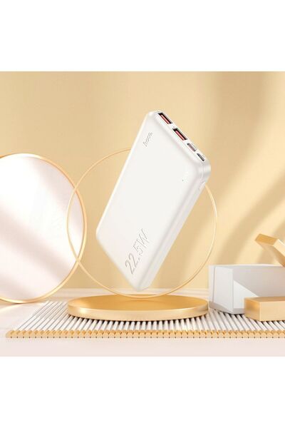 REDz Accessories Εξωτερική μπαταρία Hoco J101, 10.000 mAh, USB και USB Type-C, PD QC 3A 22,5W, Λευκή