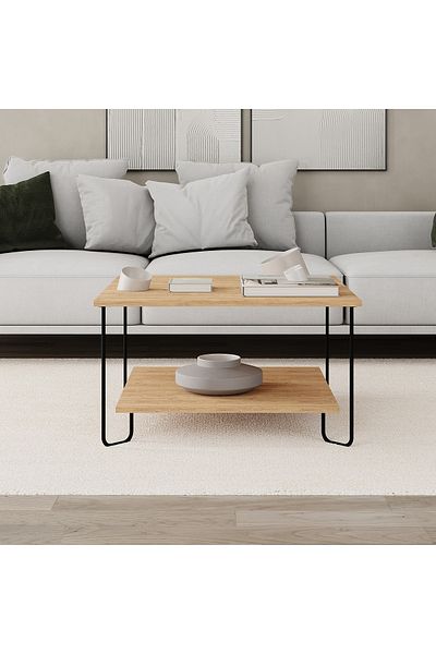 Mourah Home Marbo Modern Coffee Table Oak Multipurpose H 45cm Oak