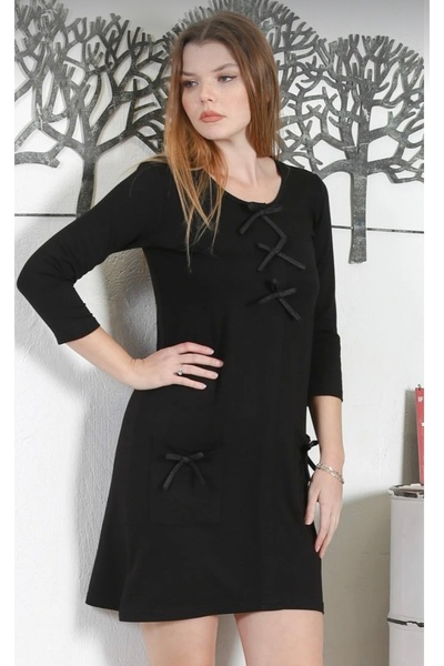 MODA Φόρεμα με λεπτομέρεια φιόγκου, διαδραστικό, με τριμερή μανίκια, σε στυλ ...