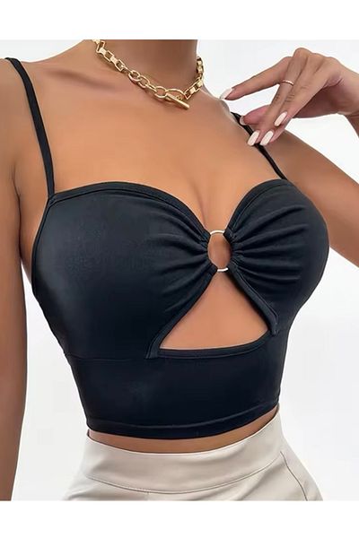 Merry See Κομψό Crop Bustier T-shirt με αξεσουάρ
