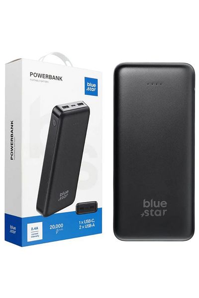 REDz Accessories Baterie Blue Star W2015, Powerbank 20.000 mAh, port USB-C + 2 x USB-A, indicator LED, negru