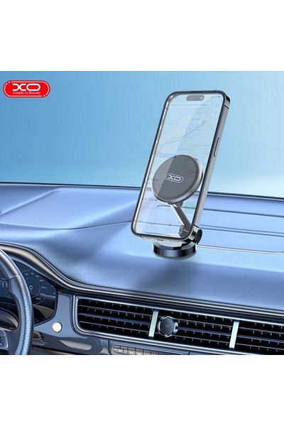 REDz Accessories Suport auto magnetic, XO-C133, montare pe bord cu adeziv, rotativ, universal, negru