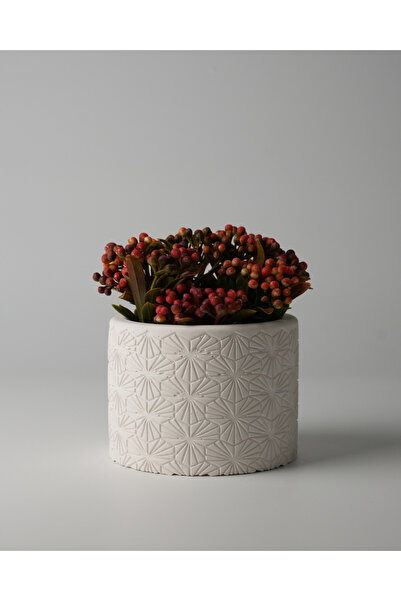 Kaju Creative Dekoratif Beton Saksı - Karo Çizgi 8x10 0.25L Küçük Boy Saksı