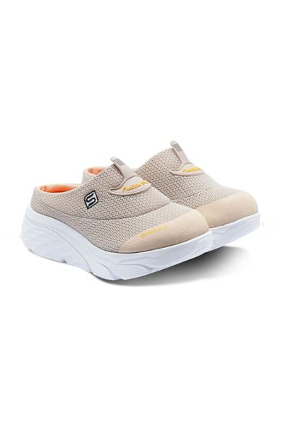 GDT Ayakkabı Beige Color Orthopedic Padding Sole Mesh Sabo Women's Sports Slippers