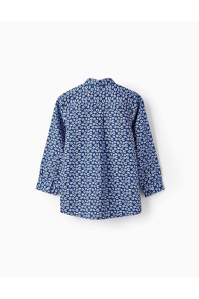 Ziddy Shirt with Floral Pattern for Boys, Dark Blue