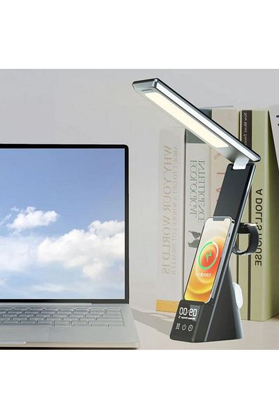REDz Accessories 4 in 1 Lamp Holder, Wireless Charging, Clock, 3 Light Types, Adjustable