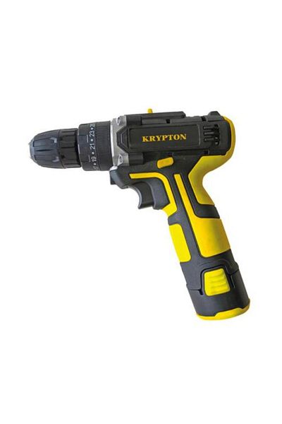 KRYPTON 12V Li-ion Percussion Drill with 2-Speed Gearbox, 10mm Chuck, and No-Load Speed of 0-350/0-1100 RPM