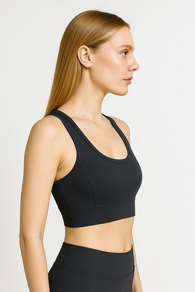HNX Thick Strap Recovery Sports Bustier |   Denim