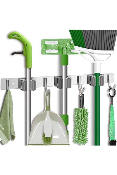 TNTAIAHL Broom and Mop Holder Wall Mount, Stainless Steel Broom Organizer Wal...