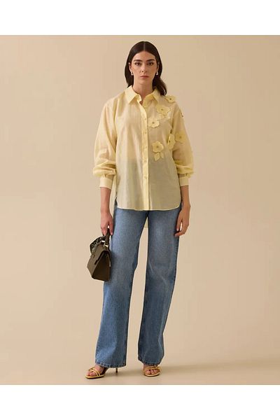 SEÇİL Seçil Women's Floral Appliqued Buttoned Shirt 10002511510016