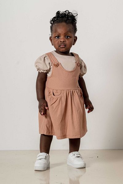 bombe Baby Kids Brick-Brown Cotton 2-Piece Set First Ben Trend Fashion Bottom Top Set