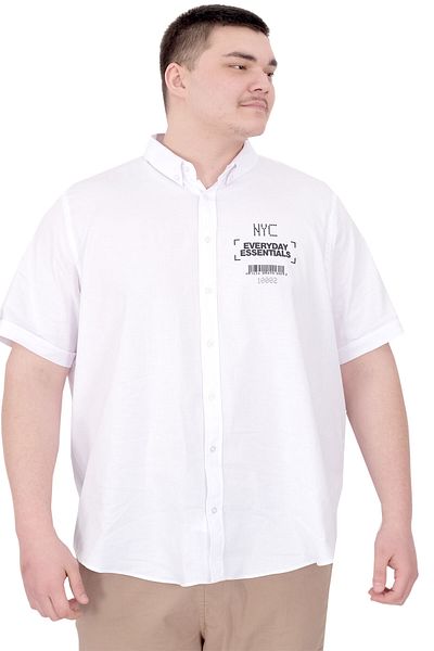 ModeXL Mode XL Large Size Men's Gabardine Shirt Everyday Essentials U25602 White
