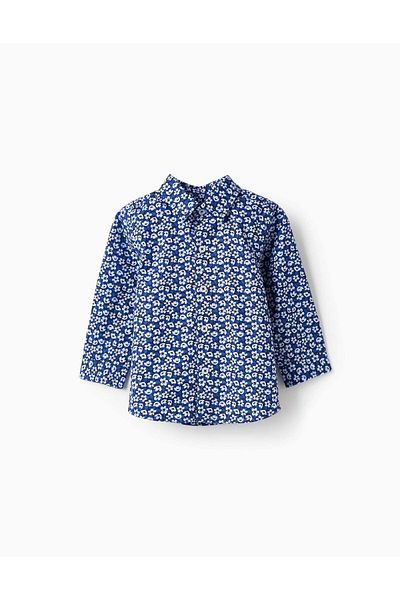 Ziddy Shirt with Floral Pattern for Baby Boys, Dark Blue