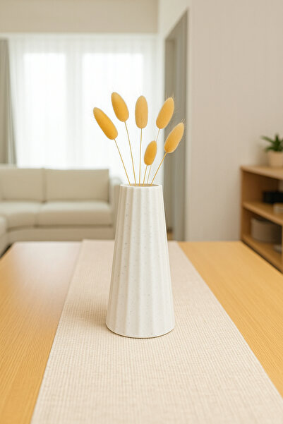 LUNAVA Vază decorativă Mira - stil boem și scandinav, obiect modern minimalist |   Culoare alb marmură 18cm