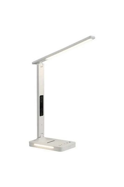 REDz Accessories Desk Lamp, Wireless Charging, Clock Function, Alarm, 10W, White