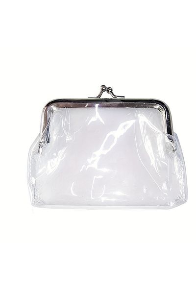 Choice 1pc-white 1pcs Retro Transparent Coin Purse, Portable Mini Cosmetic Storage Bag, Women's Cosmetic Ba