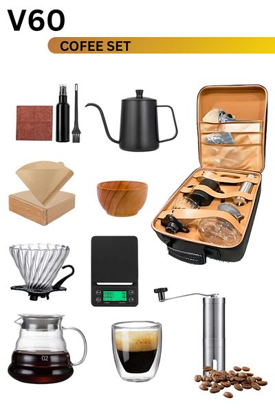 12Cups Professional Pour Over Coffee Set – Complete Barista Brewing Kit with Travel Case