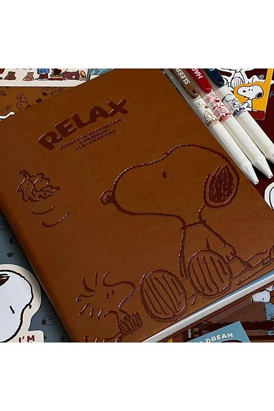 Choice Snoopy New Anime Snoopy Pu Hand Ledger Creative Cute Cartoon Thickened Notepad Students Portable Not