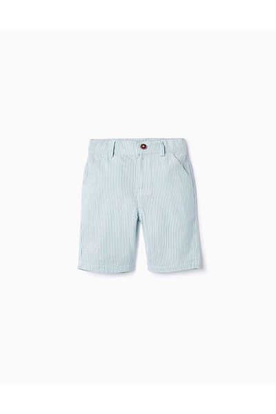 Ziddy Striped Chino Shorts for Boys, White/Green