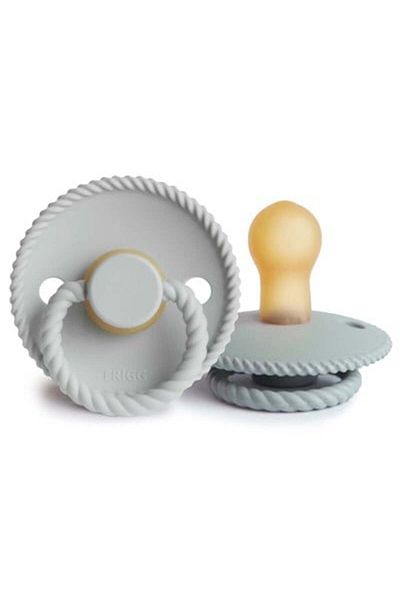 Frigg 0-6 Months French Gray/Silver Gray Rope Double Rubber Pacifier