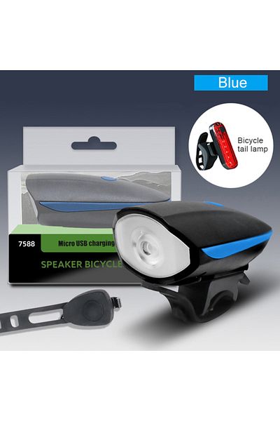 Choice blue-056 Bicycle Light with Horn USB Rechargeable LED Waterproof MTB Bike Dark Night Outdoor Riding