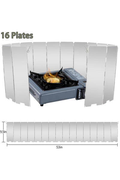 Choice 16 Plates 8/10/12/16 Plates Gas Stove Wind Shield Outdoor Camping Picn...