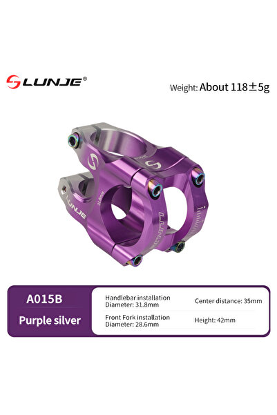 Choice B- ساق مقود دراجة جبلية من سبائك الألومنيوم فضية أرجوانية، ساق دراجة ط...