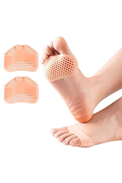 Choice Orange Silicone Forefoot Insoles Women's Foot Protectors Anti-slipHoneycomb Half Size Forefoot Pads