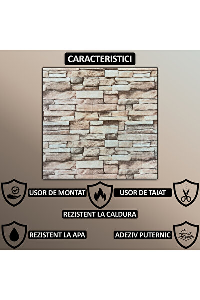 NEXTLY Set of 10 Self-Adhesive 3D Wallpaper, Brick Design, For Wall Or Ceiling, Waterproof