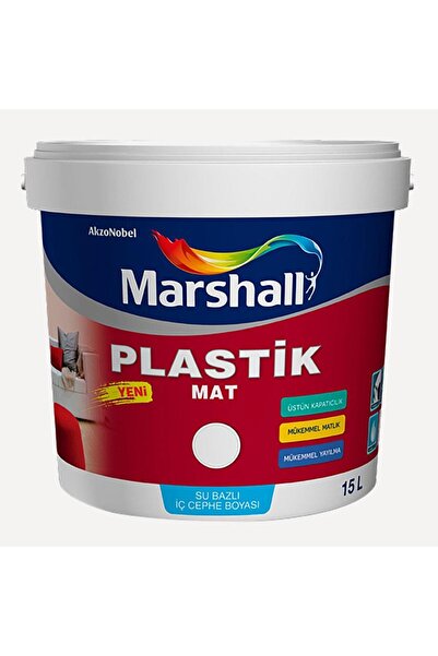 Marshall Plastik Mat Su Bazlı Silinebilir Iç Cephe Duvar Boyası 15 Lt Damla S...